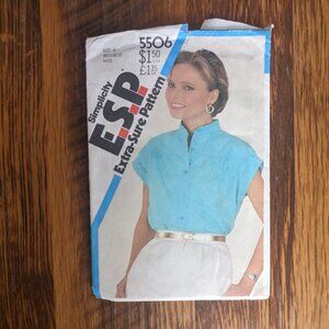 Vintage Simplicity E.S.P. Shirt Pattern Sizes 8,10,12